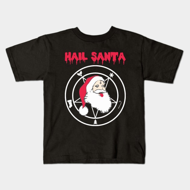 HAIL SANTA Kids T-Shirt by toruandmidori